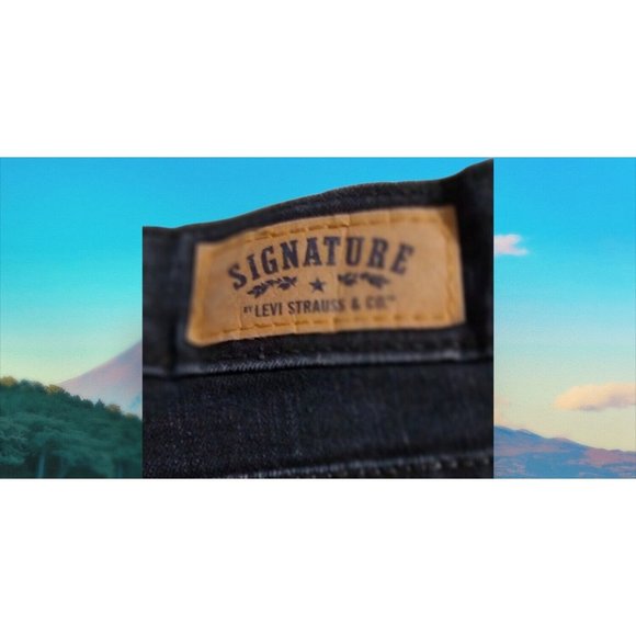 Signature Jeans Womans 10 Large Low Rise Ankle Skinny Pants Dark Wash - Picture 4 of 13